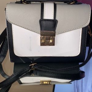 Black and white crossbody bag
